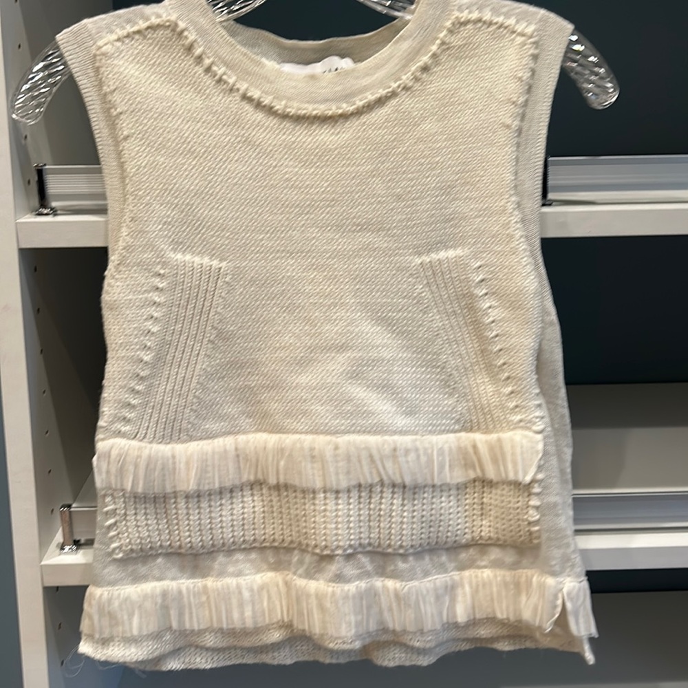 White Derek Lam sleeveless top. Great with jeans. Size XS.